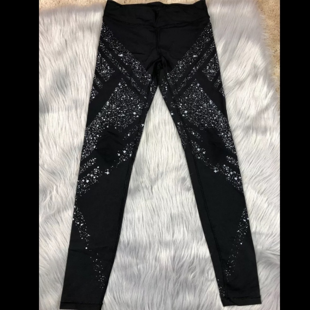 Ivivva Girls 14 Black Luxtreme Leggings Star Print